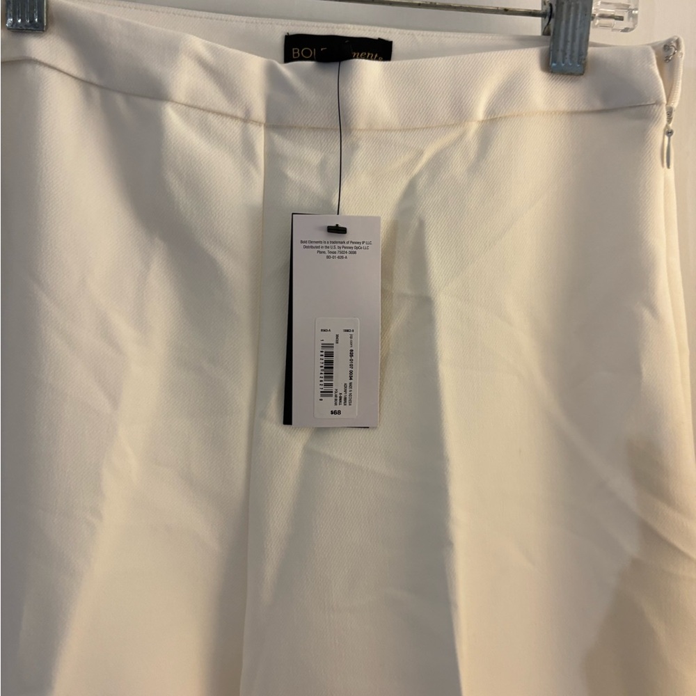 Stylish Bold Elements White Split-Hem Wide-Leg Pants Sz XS - Picture 10 of 11